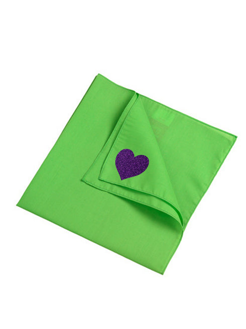Scarf PBK Heart Purple Glitter